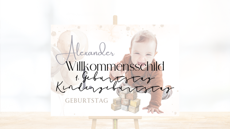 Willkommensschild Kindergeburtstag