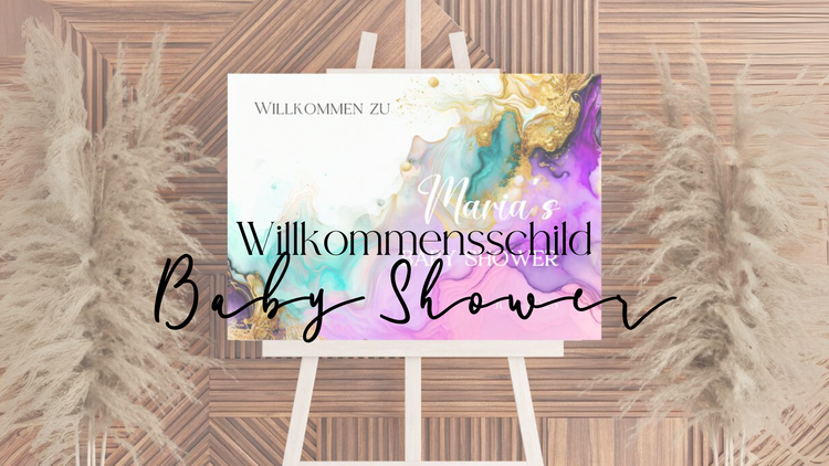 Willkommen Baby Shower Schild