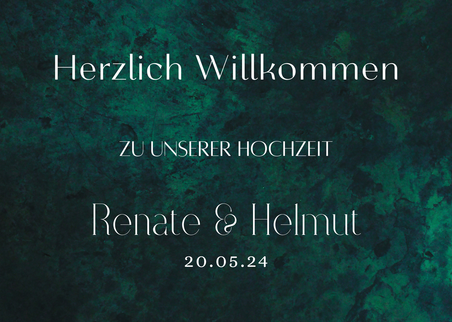 Willkommensschild Hochzeit - Leinwand , Poster - Glamour , grün MELISSA