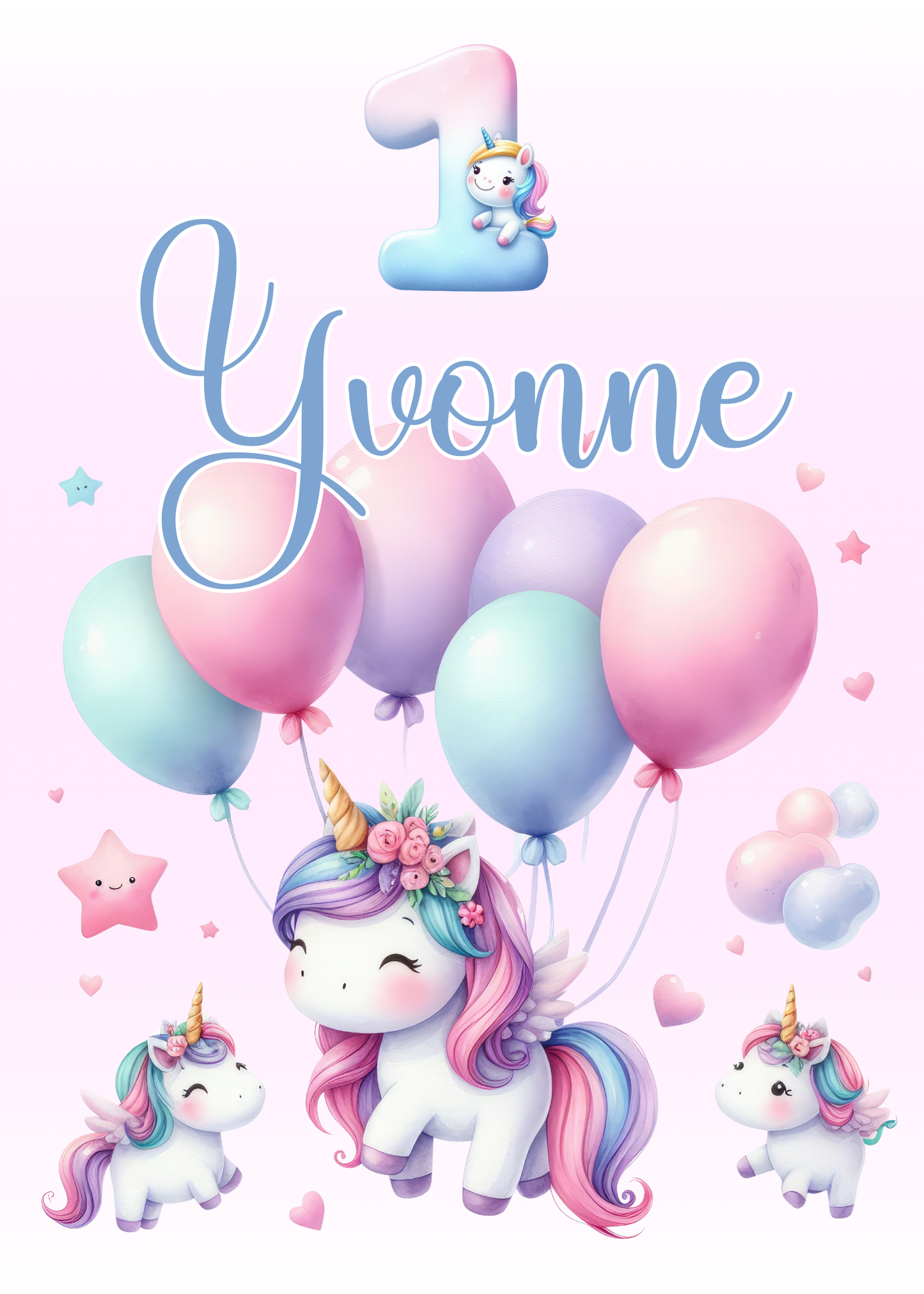 Willkommensschild zum 1. Geburtstag Kindergeburtstag Personalisiertes Deutsch Einhorn