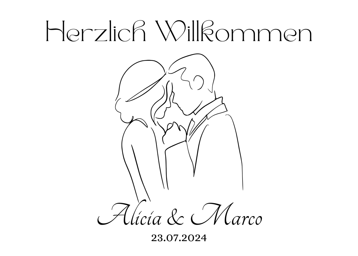 Willkommensschild Hochzeit - Leinwand , Poster - classic Hochzeit , Vintage JANA