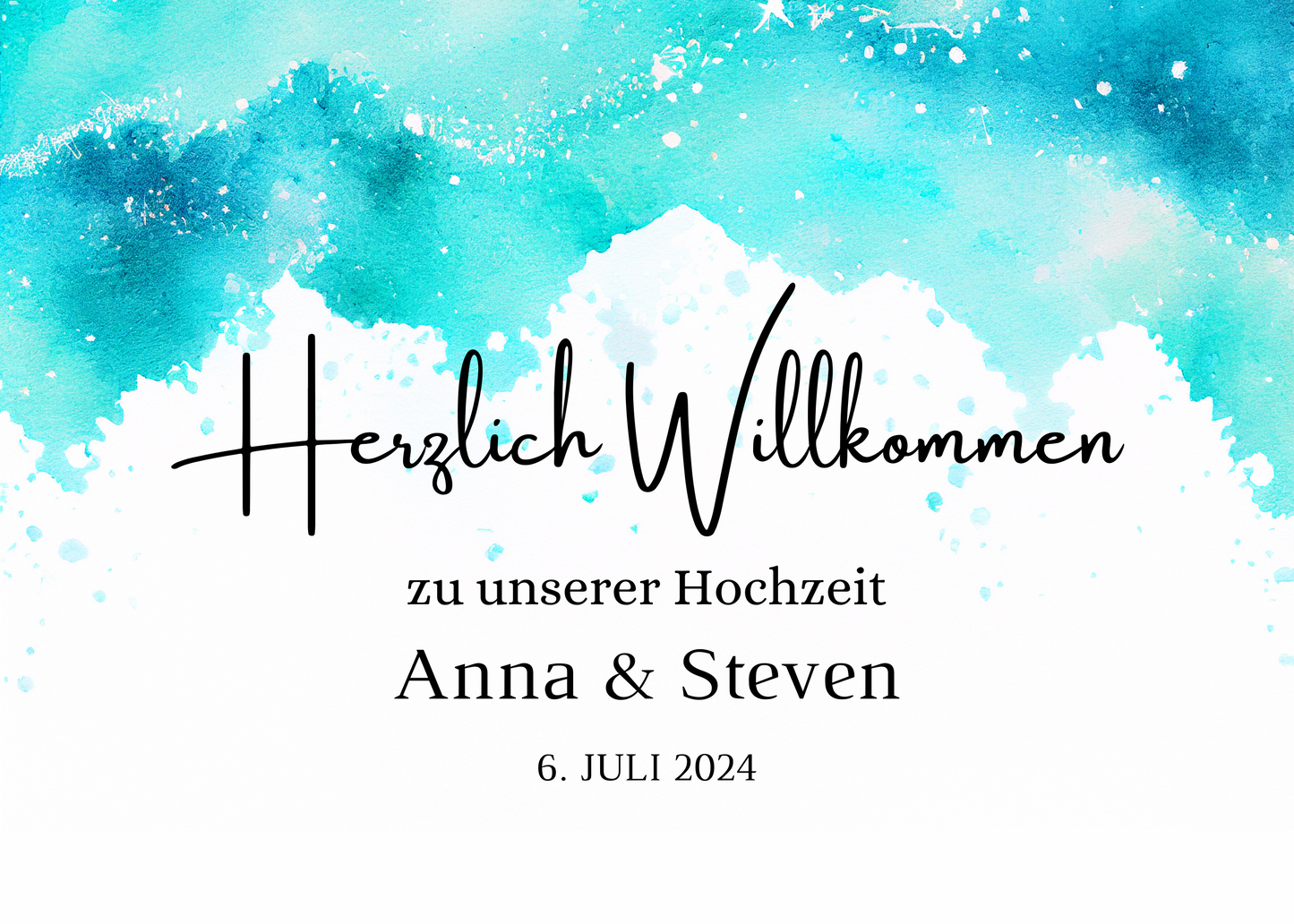 Willkommensschild Hochzeit - Leinwand , Poster - Strand Hochzeit , Marine , Vintage ARIA