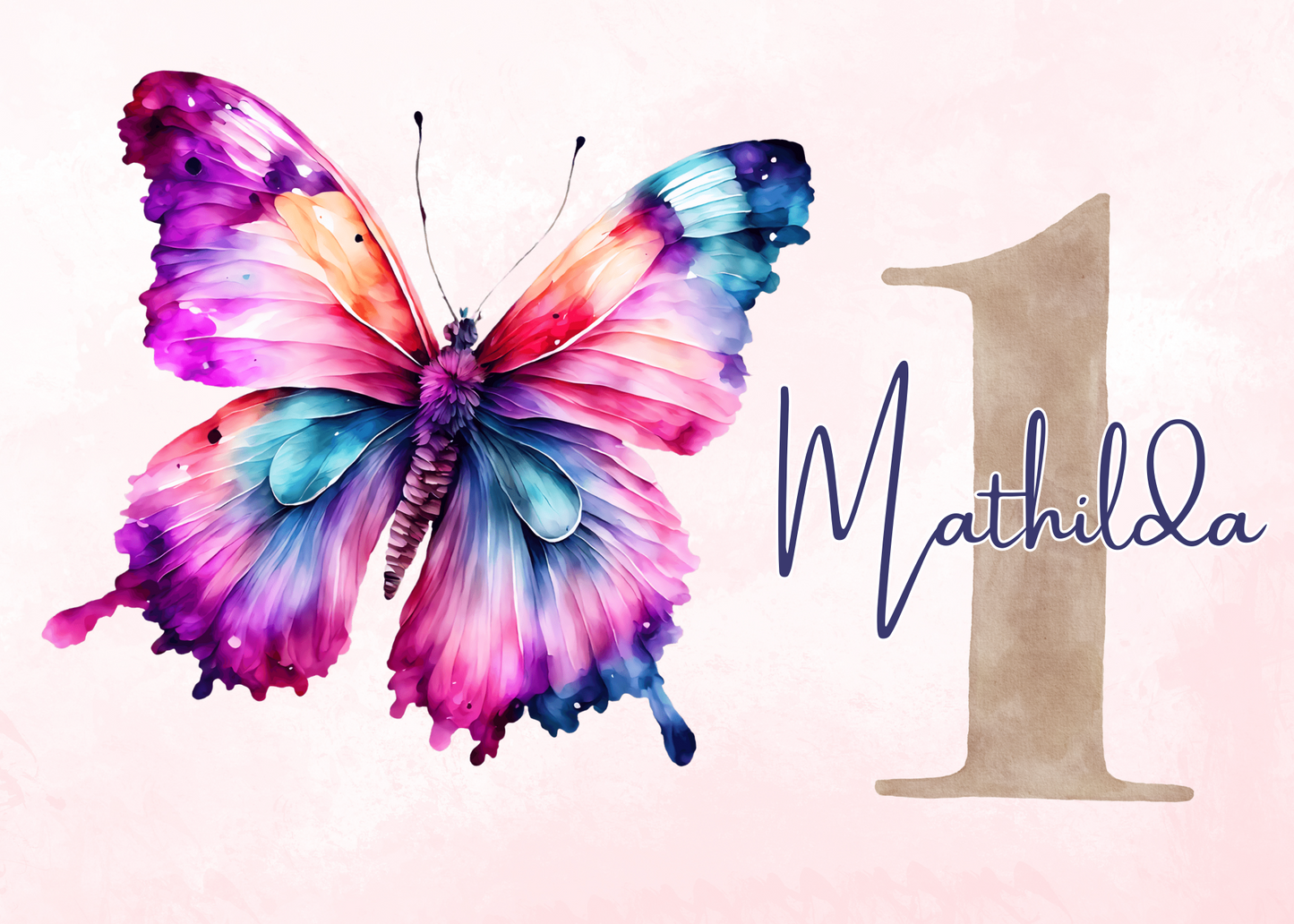Willkommensschild zum 1. Geburtstag Kindergeburtstag Personalisiertes Schmetterling
