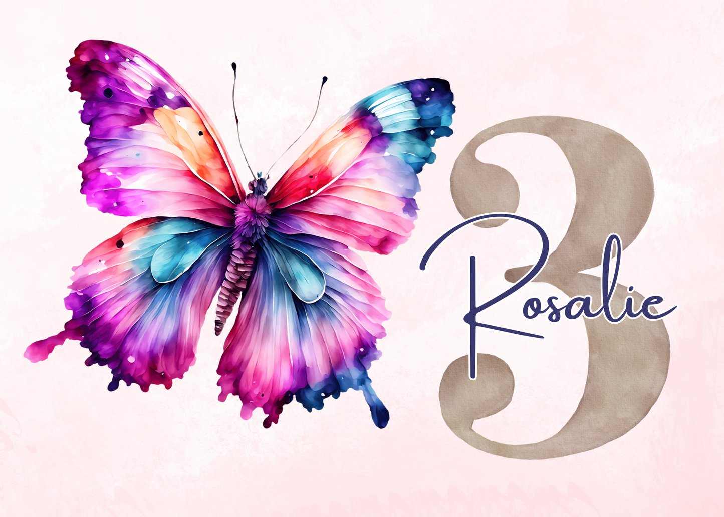 Willkommensschild zum 1. Geburtstag Kindergeburtstag Personalisiertes Schmetterling