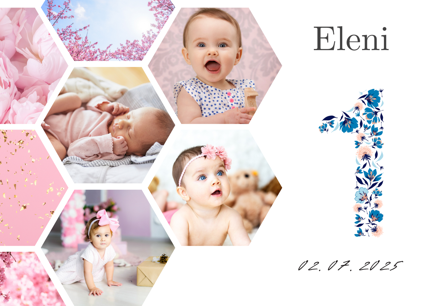 Willkommensschild zum 1. Geburtstag Kindergeburtstag Personalisiertes mit Foto Deutsch