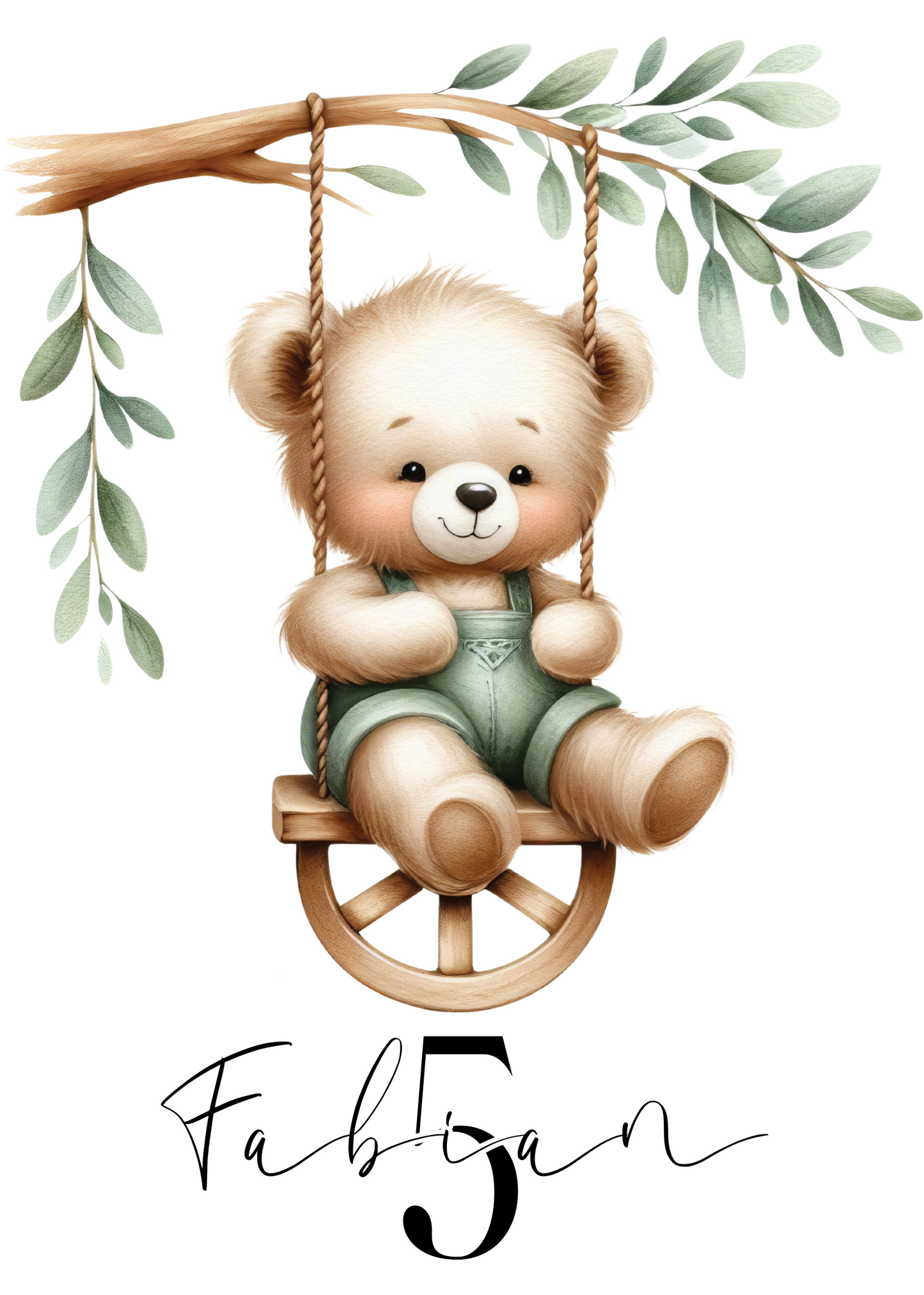 Willkommensschild zum 1. Geburtstag Kindergeburtstag Personalisiertes Teddybär