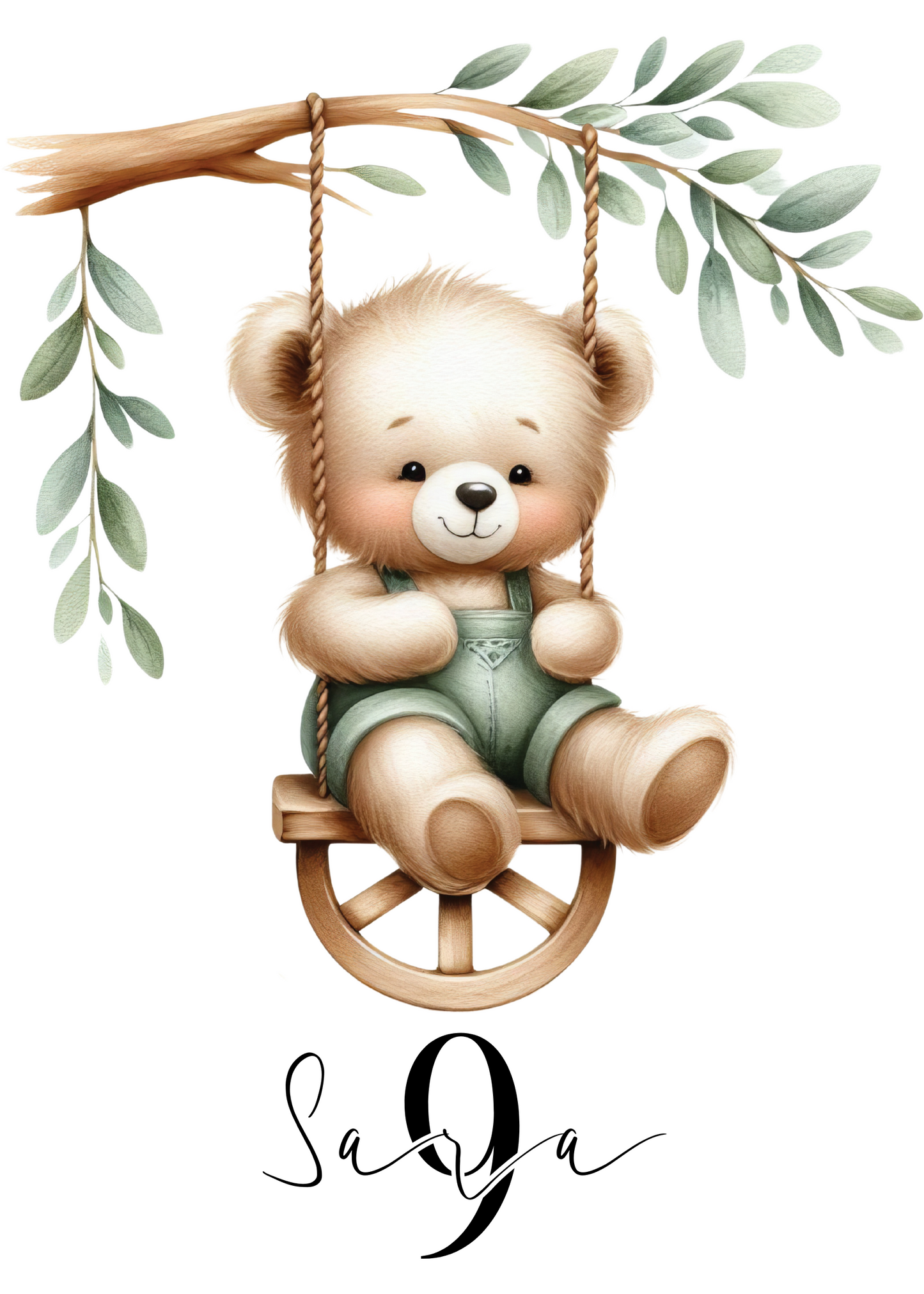 Willkommensschild zum 1. Geburtstag Kindergeburtstag Personalisiertes Teddybär