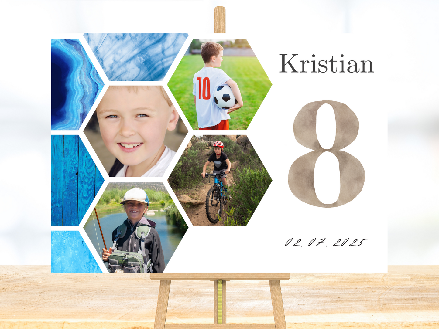 Willkommensschild zum 1. Geburtstag Kindergeburtstag Personalisiertes mit Foto Deutsch