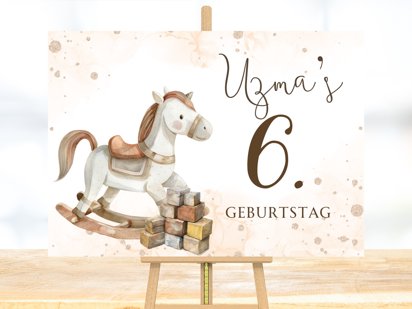 Willkommensschild zum 1. Geburtstag Kindergeburtstag Personalisiertes Deutsch boho