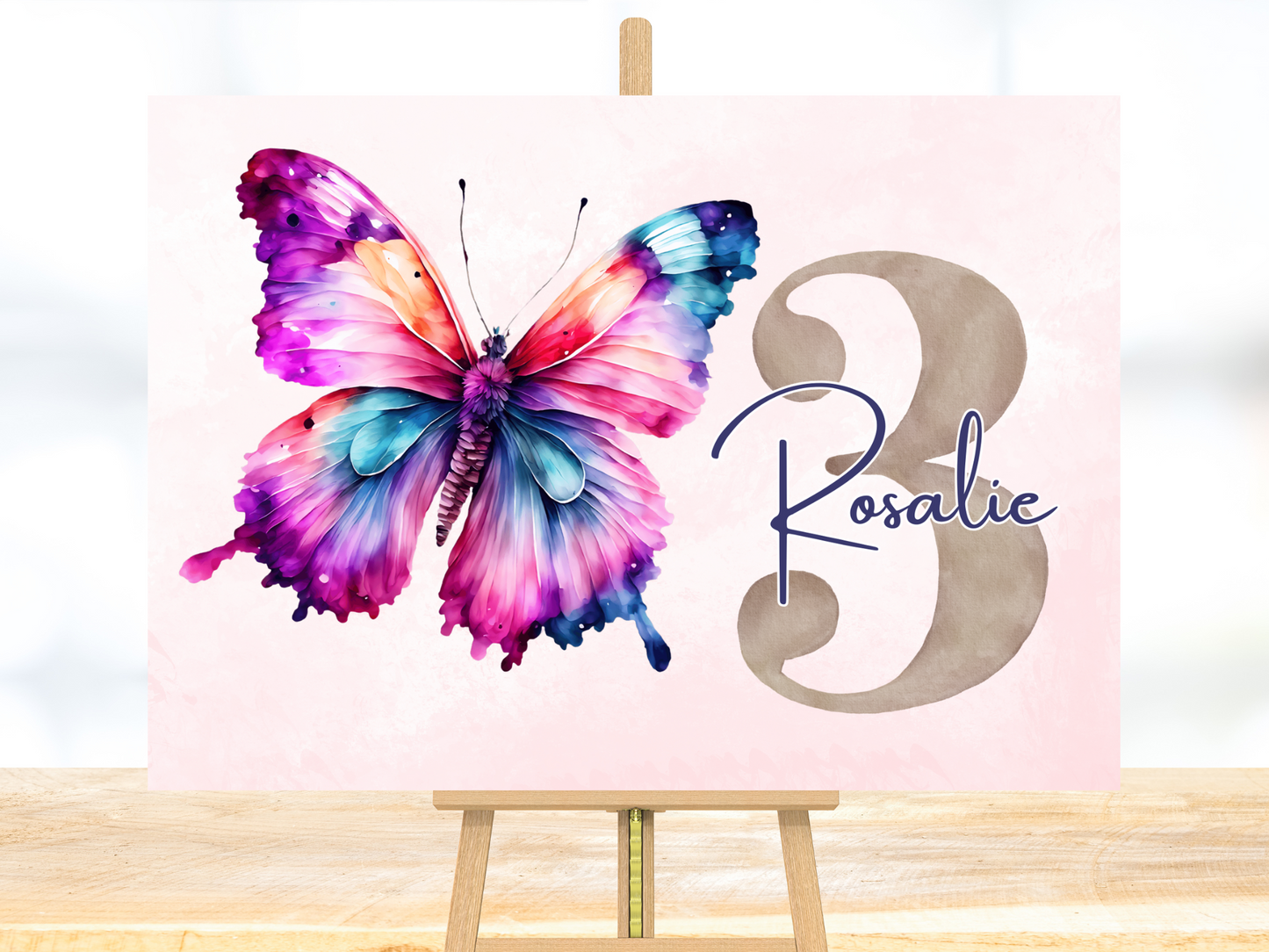 Willkommensschild zum 1. Geburtstag Kindergeburtstag Personalisiertes Schmetterling