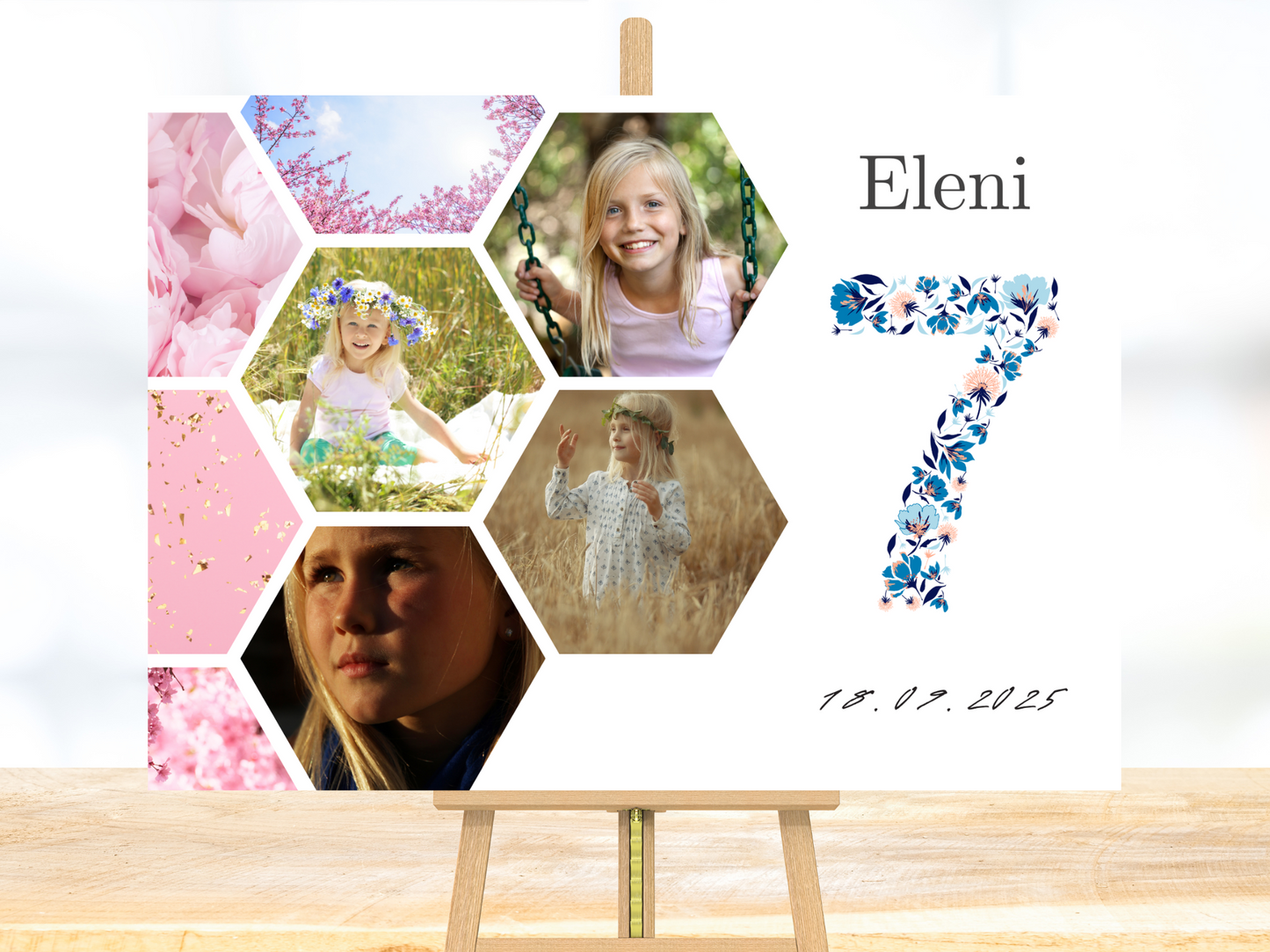 Willkommensschild zum 1. Geburtstag Kindergeburtstag Personalisiertes mit Foto Deutsch