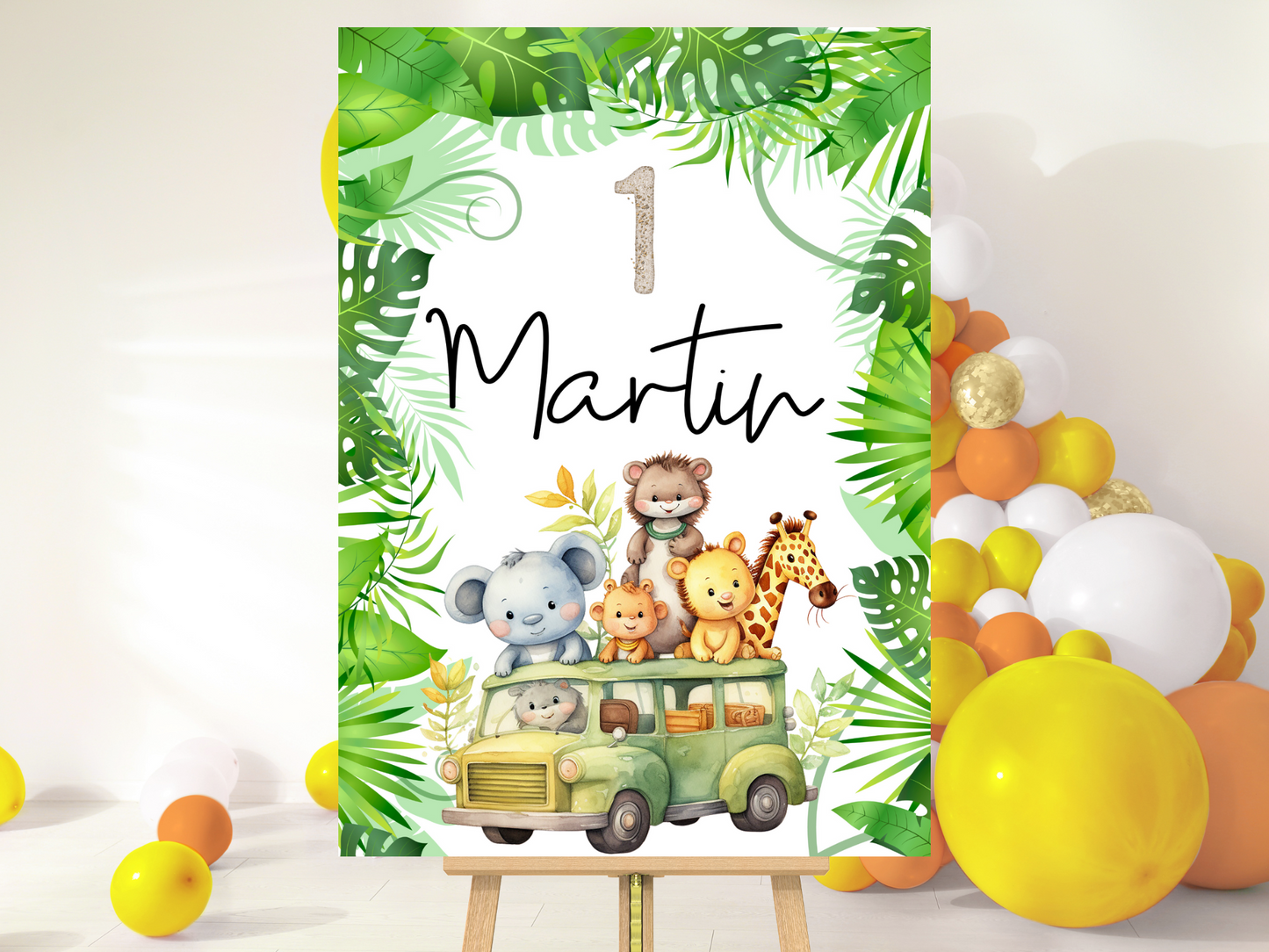 Willkommensschild zum 1. Geburtstag Kindergeburtstag Personalisiertes Sahara Deutsch
