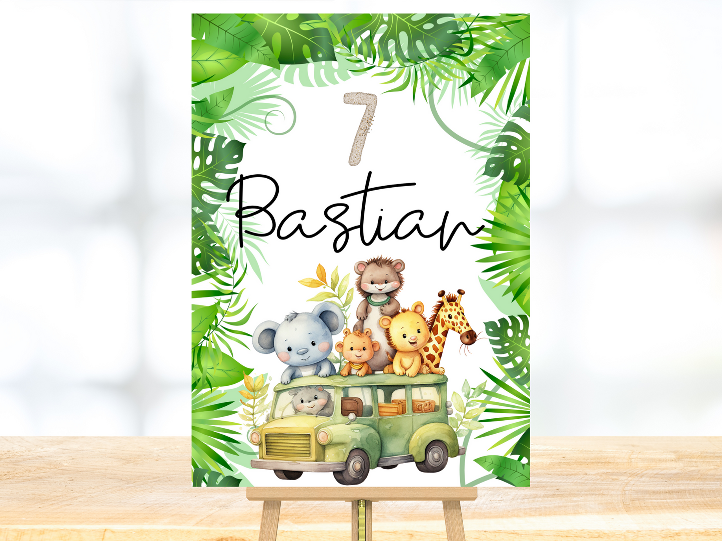 Willkommensschild zum 1. Geburtstag Kindergeburtstag Personalisiertes Sahara Deutsch