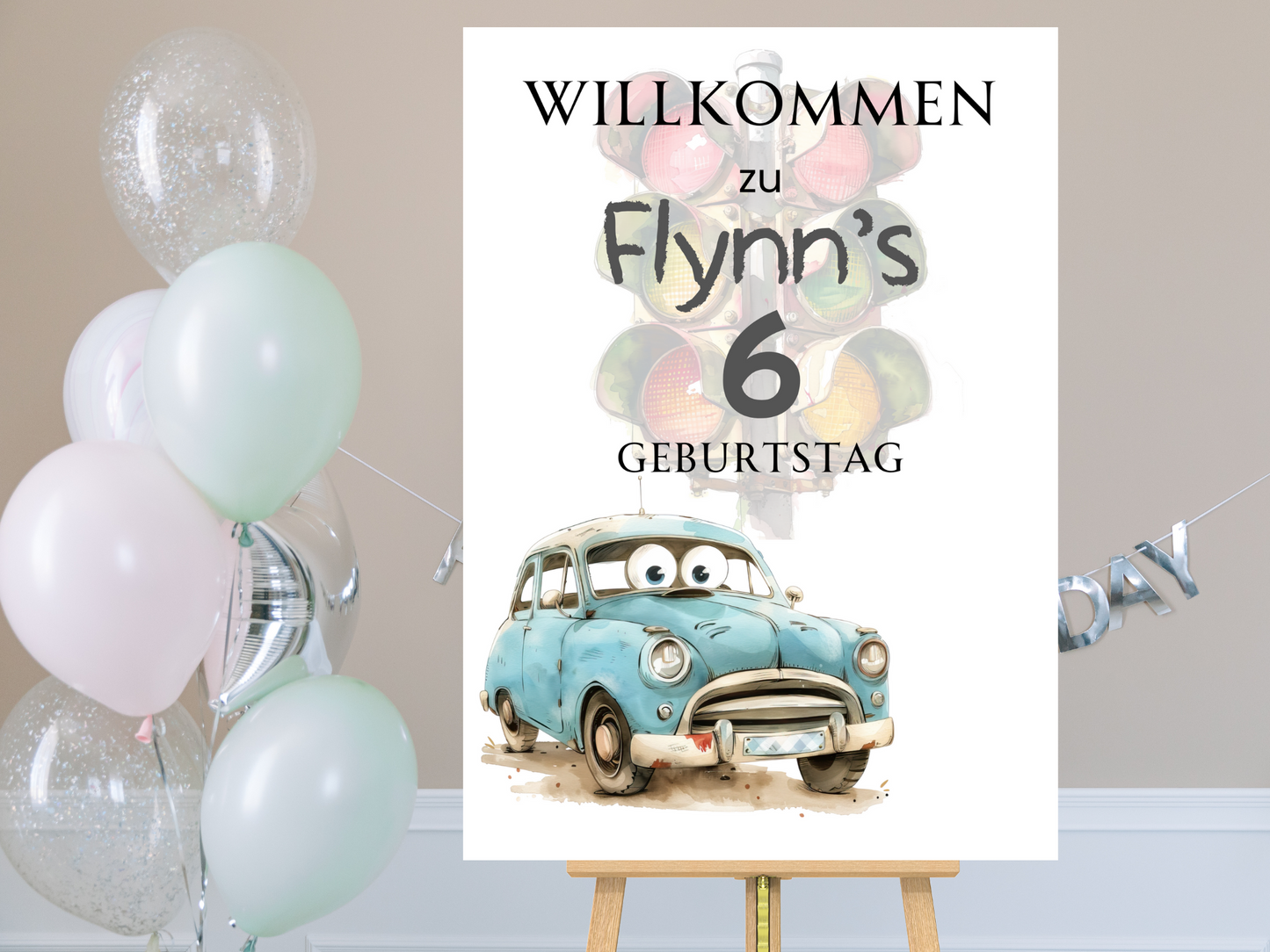 Willkommensschild zum 1. Geburtstag Kindergeburtstag Personalisiertes Deutsch