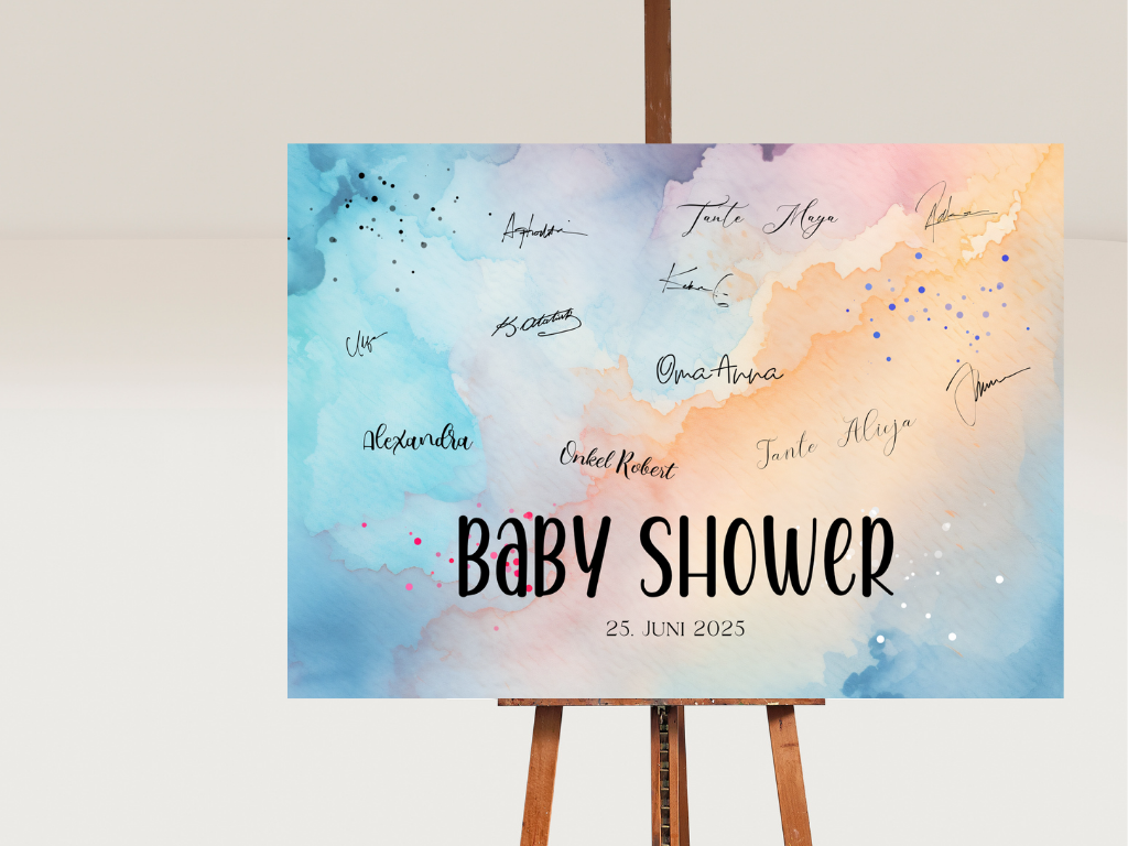 Gästebuch Alternativen für Baby Shower Leinwand, Poster - Blau , Rosa Luka