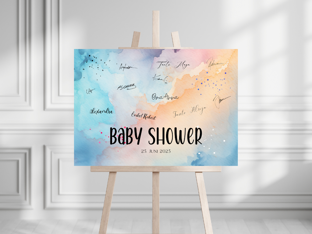 Gästebuch Alternativen für Baby Shower Leinwand, Poster - Blau , Rosa Luka