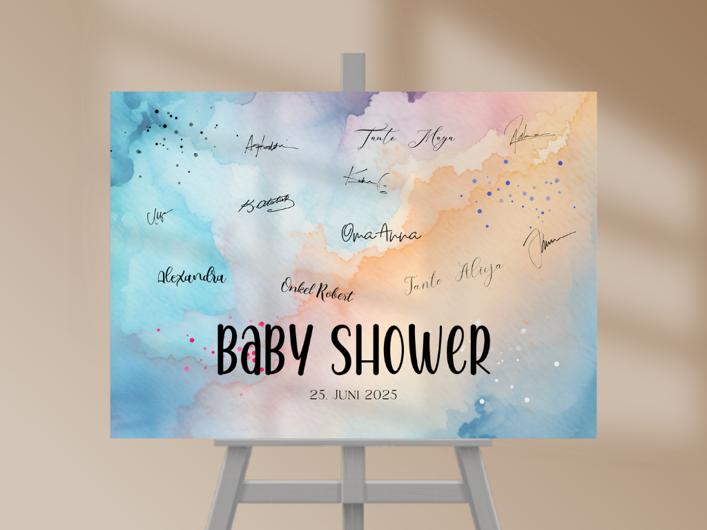 Gästebuch Alternativen für Baby Shower Leinwand, Poster - Blau , Rosa Luka