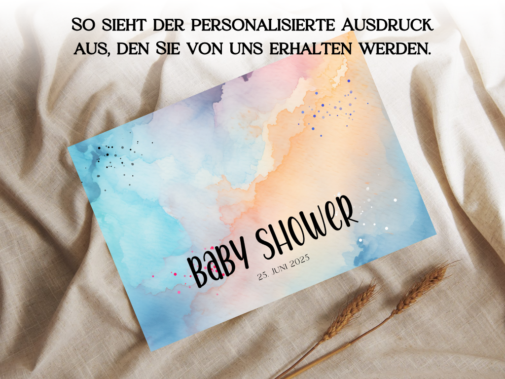 Gästebuch Alternativen für Baby Shower Leinwand, Poster - Blau , Rosa Luka