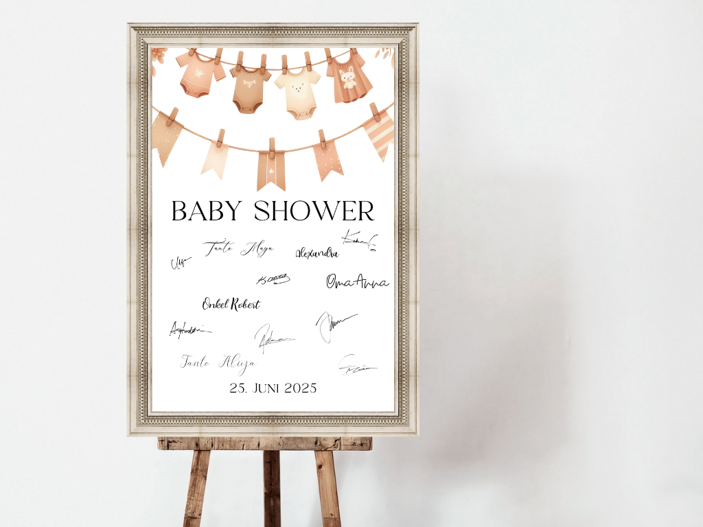 Gästebuch Alternativen für Baby Shower Leinwand, Poster - Boho , Vintage Finn