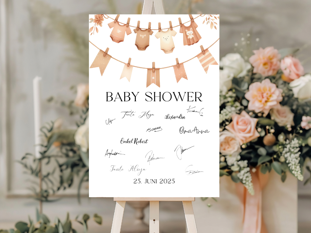 Gästebuch Alternativen für Baby Shower Leinwand, Poster - Boho , Vintage Finn