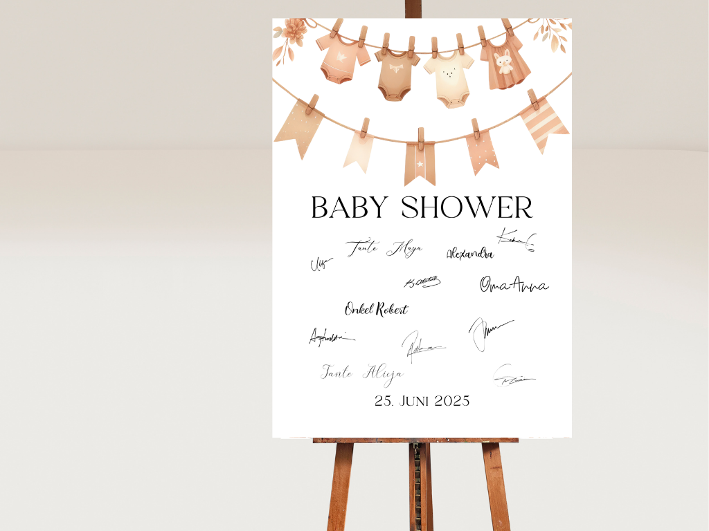 Gästebuch Alternativen für Baby Shower Leinwand, Poster - Boho , Vintage Finn
