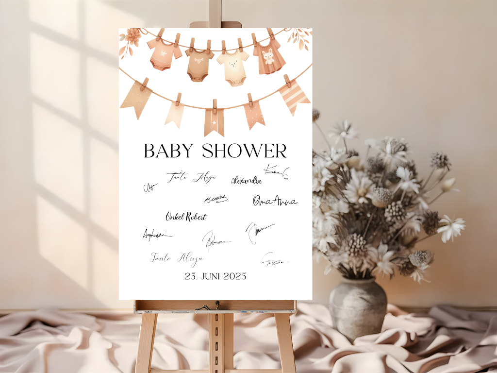 Gästebuch Alternativen für Baby Shower Leinwand, Poster - Boho , Vintage Finn