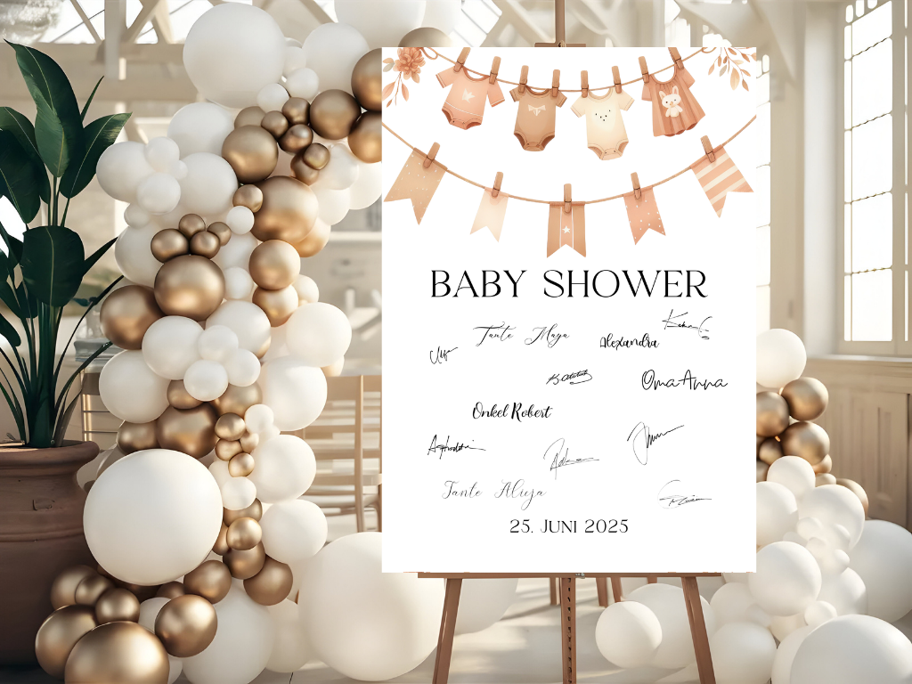 Gästebuch Alternativen für Baby Shower Leinwand, Poster - Boho , Vintage Finn