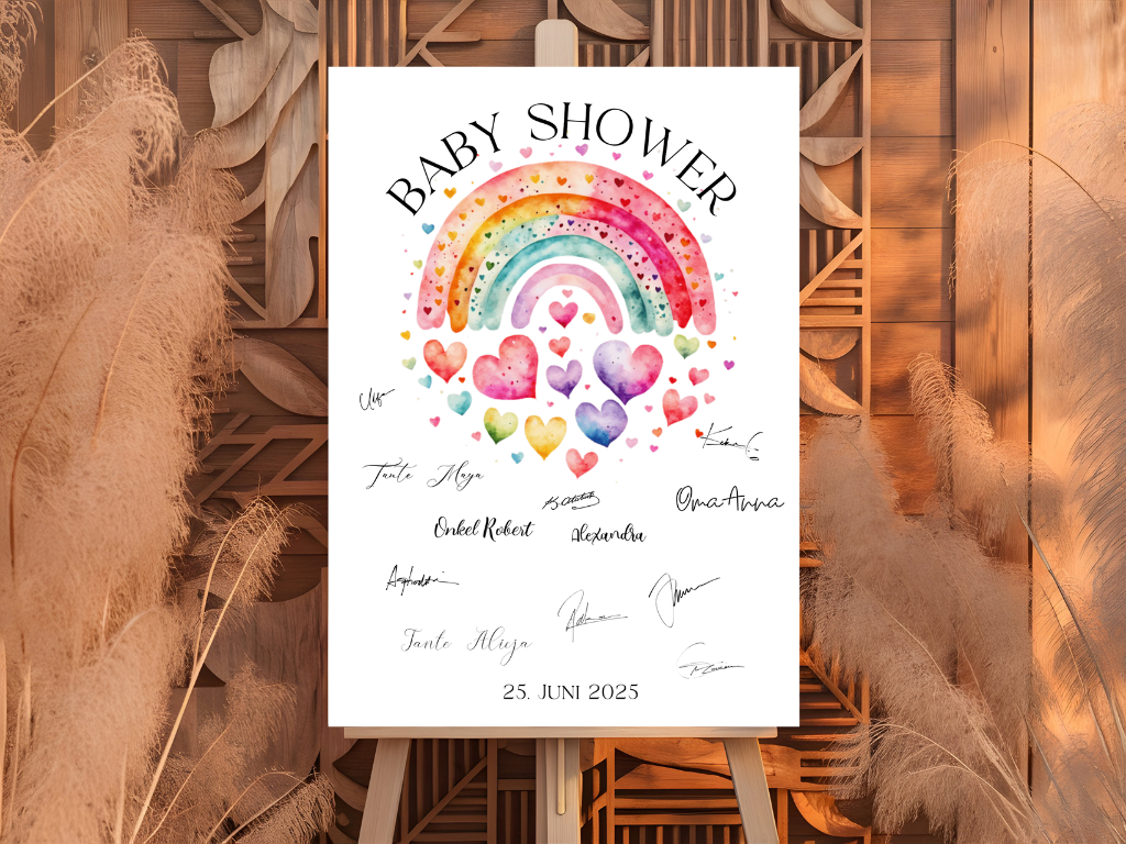 Gästebuch Alternativen für Baby Shower Leinwand, Poster - Regenbogen LUCY