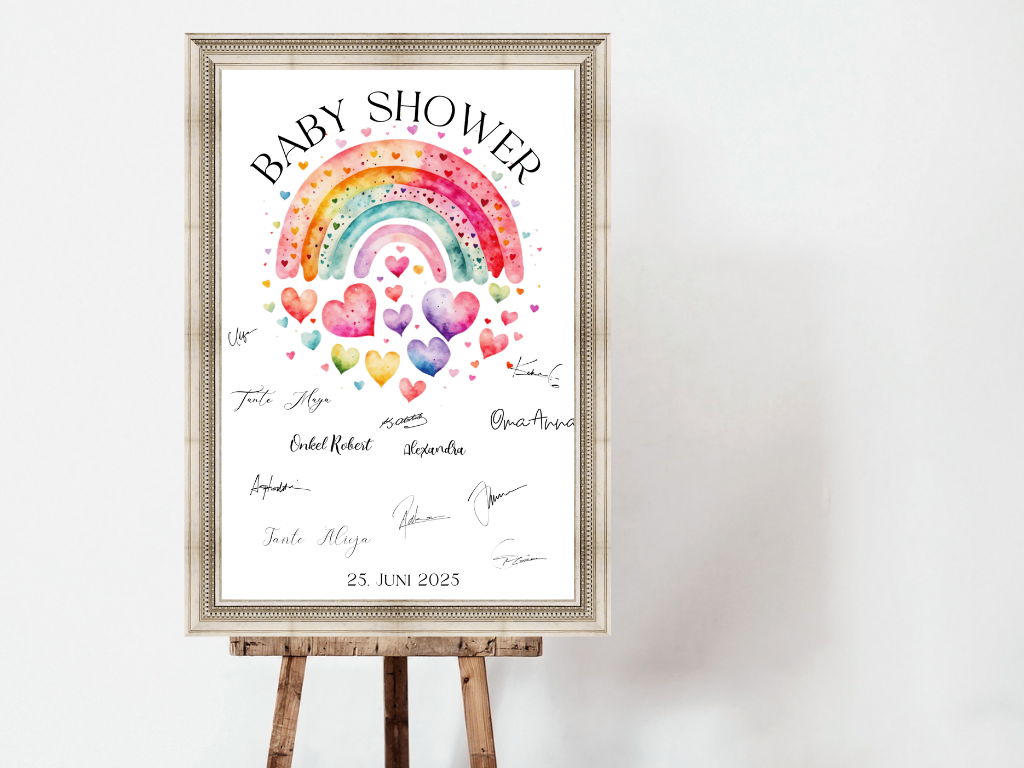 Gästebuch Alternativen für Baby Shower Leinwand, Poster - Regenbogen LUCY