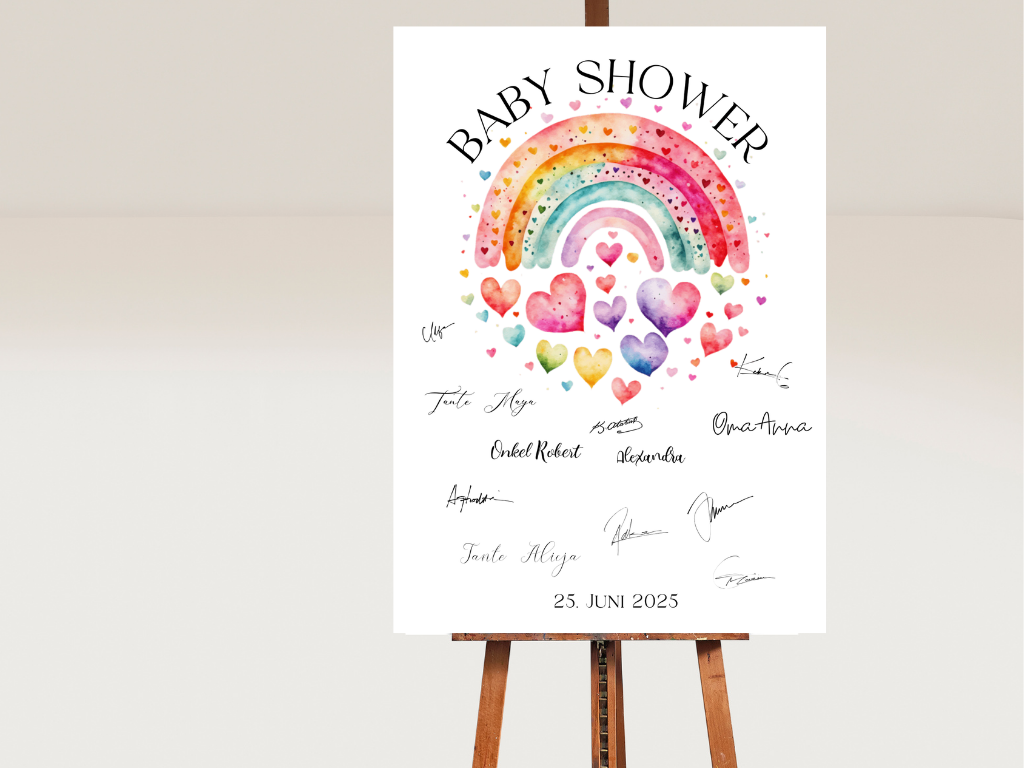 Gästebuch Alternativen für Baby Shower Leinwand, Poster - Regenbogen LUCY