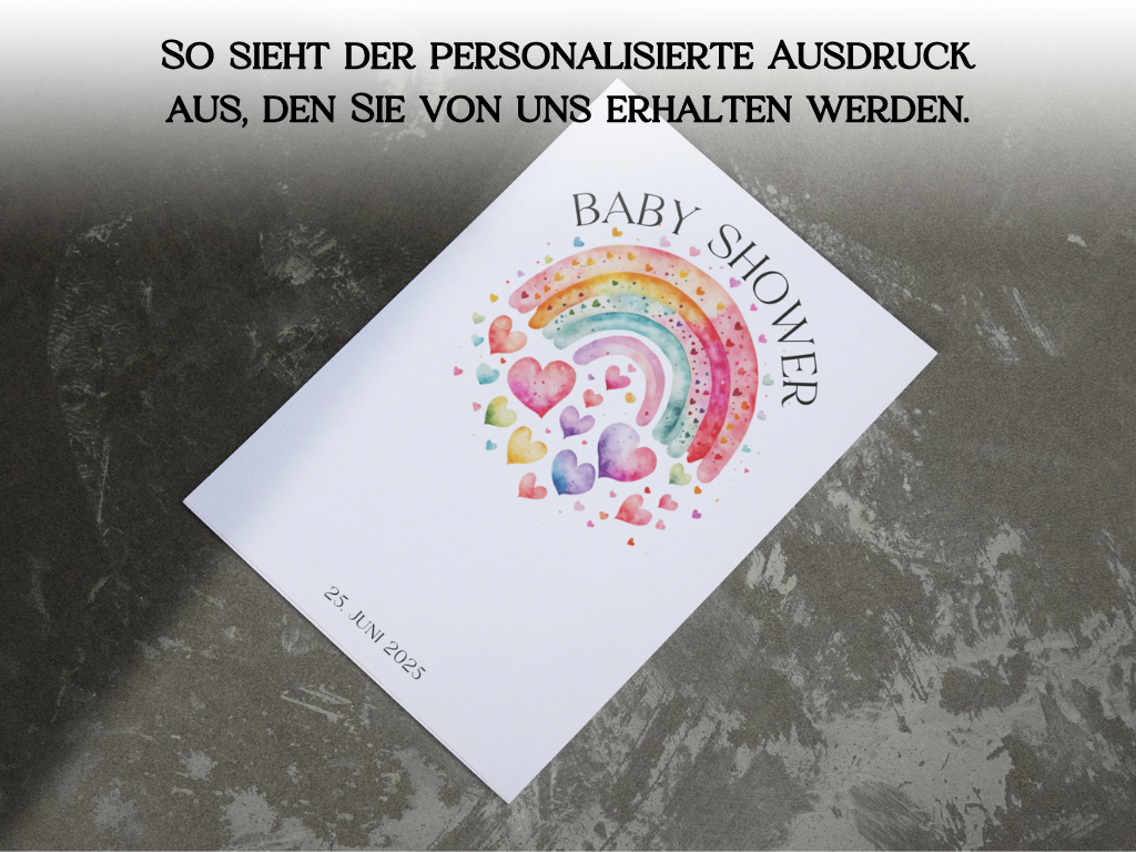 Gästebuch Alternativen für Baby Shower Leinwand, Poster - Regenbogen LUCY