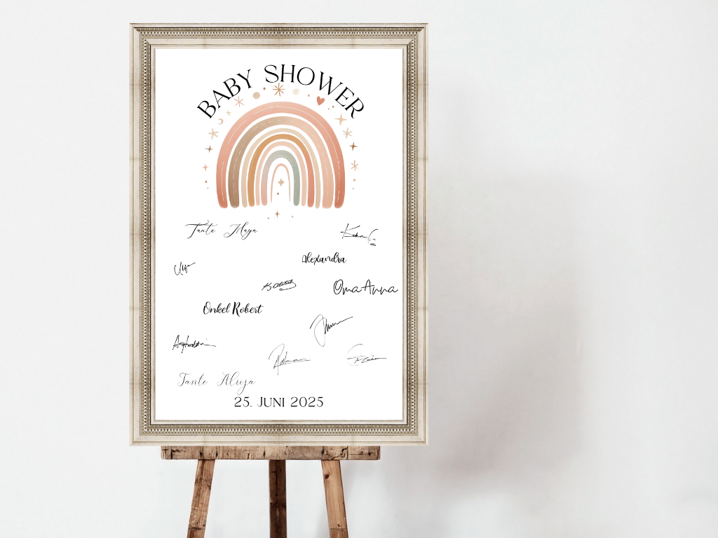 Gästebuch Alternativen für Baby Shower Leinwand, Poster - Regenbogen ELLA