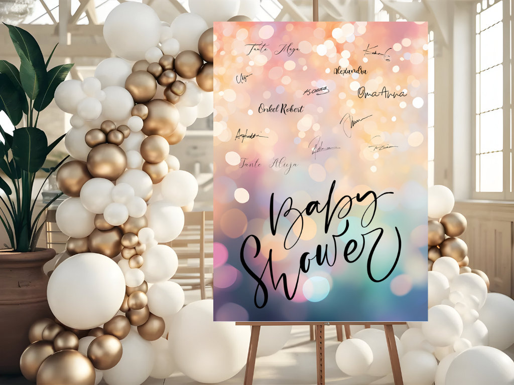 Gästebuch Alternativen für Baby Shower Leinwand, Poster - Rosa , Blau MAYA