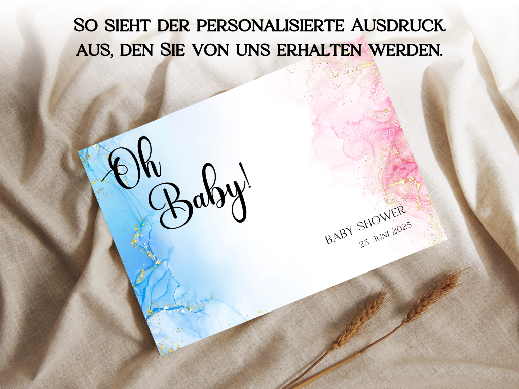 Gästebuch Alternativen für Baby Shower Leinwand, Poster - Blau , Rosa EVA