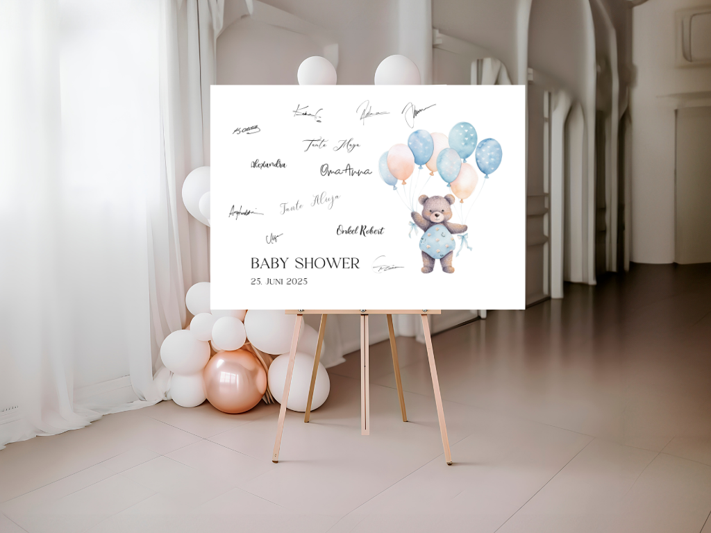 Gästebuch Alternativen für Baby Shower Leinwand, Poster - Balloons Matteo
