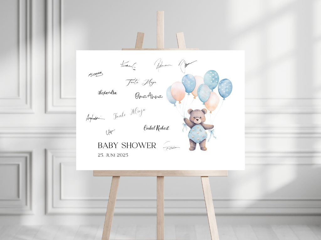 Gästebuch Alternativen für Baby Shower Leinwand, Poster - Balloons Matteo