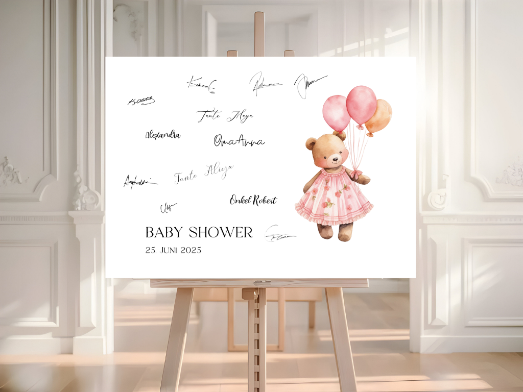 Gästebuch Alternativen für Baby Shower Leinwand, Poster - Balloons Nina