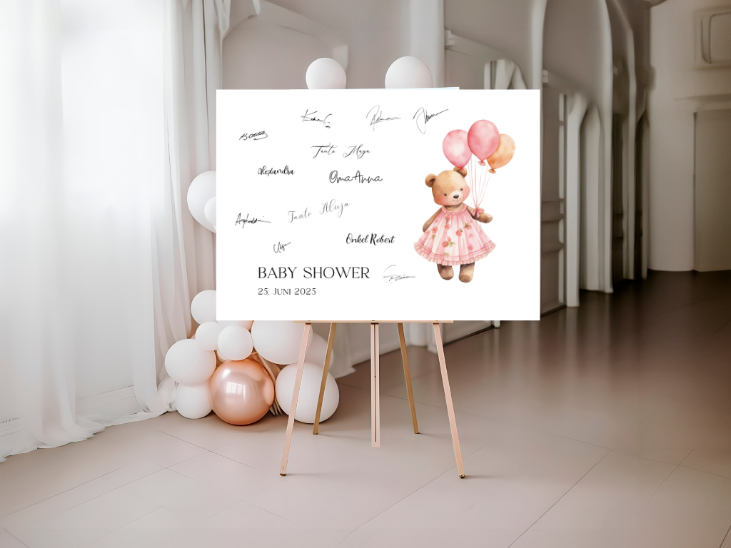 Gästebuch Alternativen für Baby Shower Leinwand, Poster - Balloons Nina
