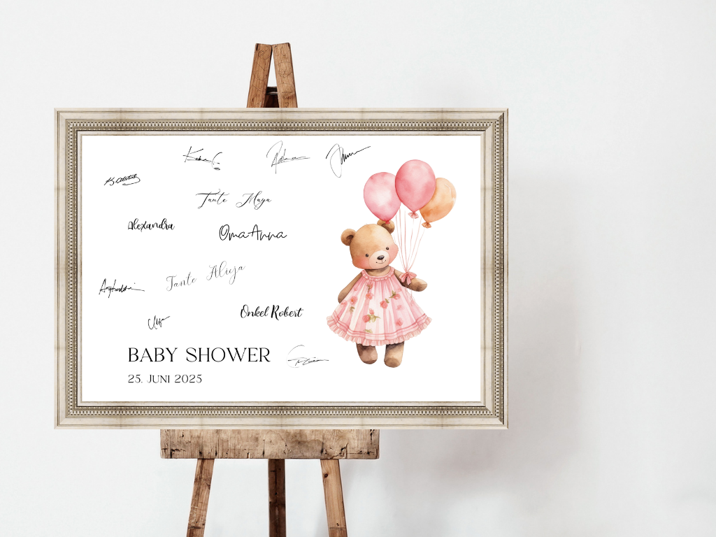 Gästebuch Alternativen für Baby Shower Leinwand, Poster - Balloons Nina