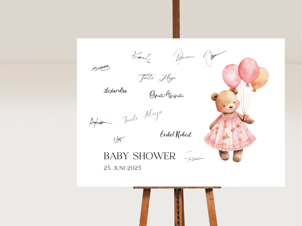 Gästebuch Alternativen für Baby Shower Leinwand, Poster - Balloons Nina