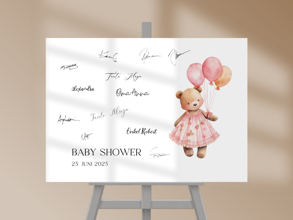 Gästebuch Alternativen für Baby Shower Leinwand, Poster - Balloons Nina