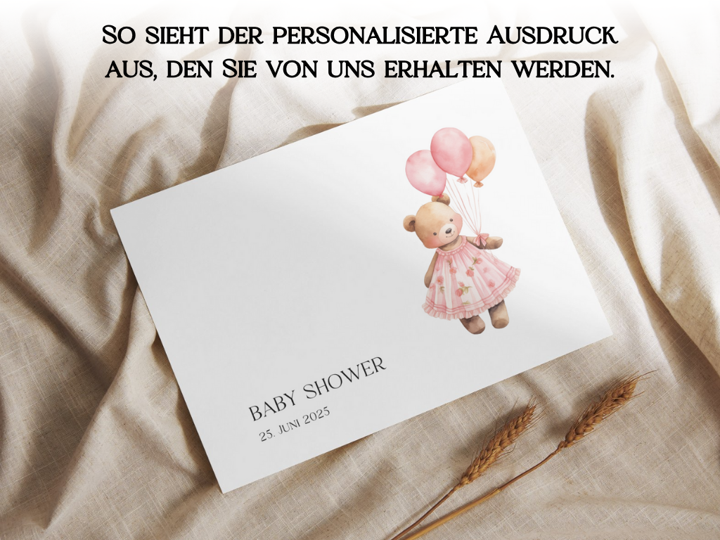 Gästebuch Alternativen für Baby Shower Leinwand, Poster - Balloons Nina