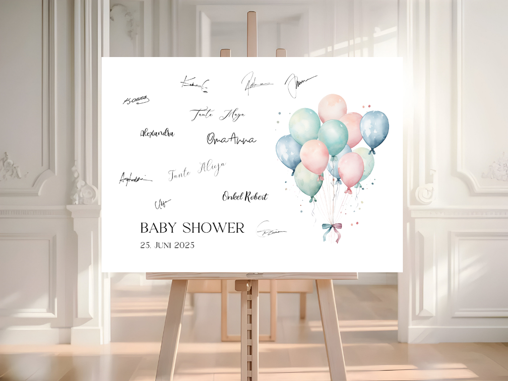 Gästebuch Alternativen für Baby Shower Leinwand, Poster - Balloons Jonas
