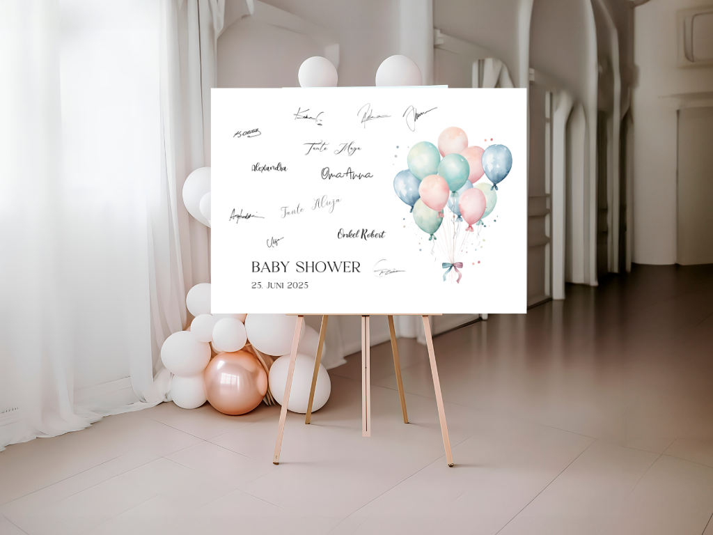 Gästebuch Alternativen für Baby Shower Leinwand, Poster - Balloons Jonas