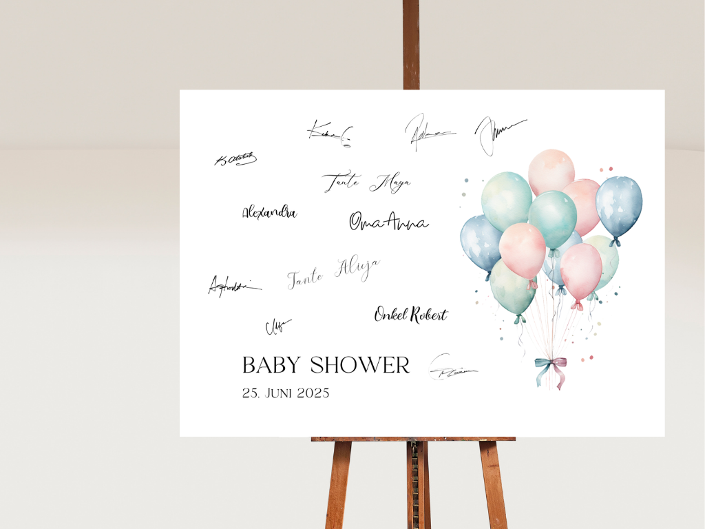 Gästebuch Alternativen für Baby Shower Leinwand, Poster - Balloons Jonas