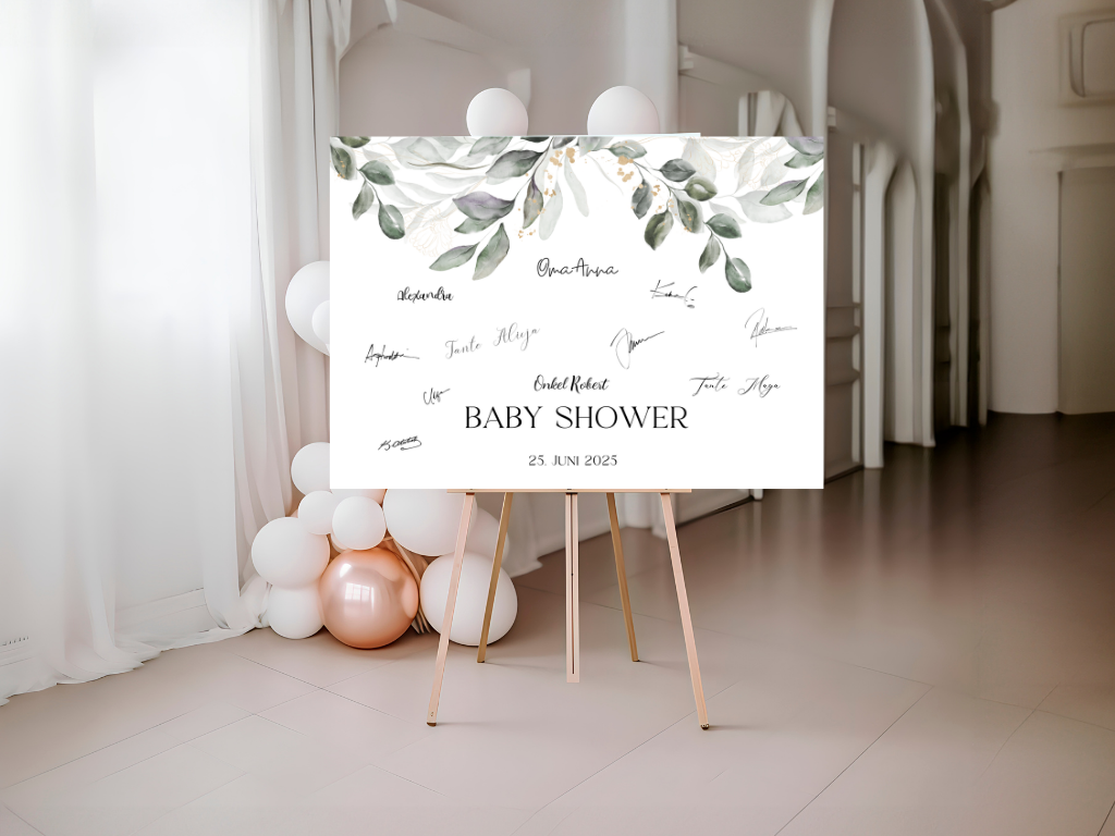 Gästebuch Alternativen für Baby Shower Leinwand, Poster - Boho Vintage AURELIA
