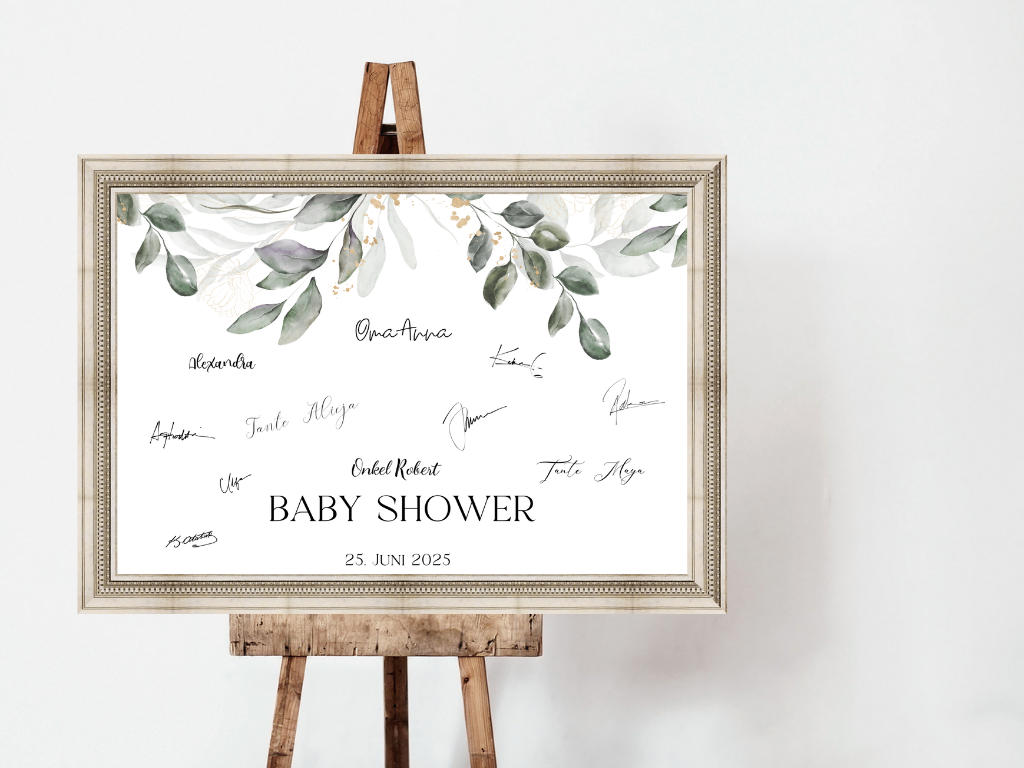 Gästebuch Alternativen für Baby Shower Leinwand, Poster - Boho Vintage AURELIA