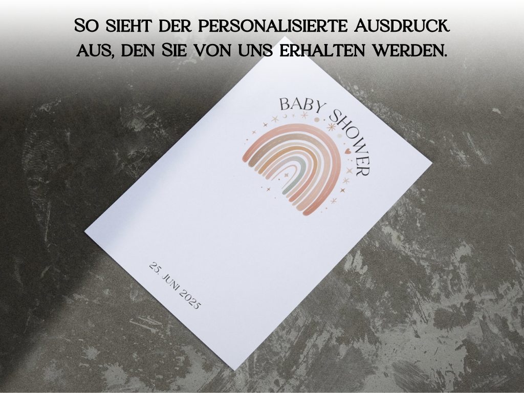 Gästebuch Alternativen für Baby Shower Leinwand, Poster - Regenbogen ELLA