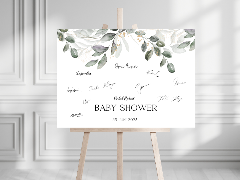 Gästebuch Alternativen für Baby Shower Leinwand, Poster - Boho Vintage AURELIA