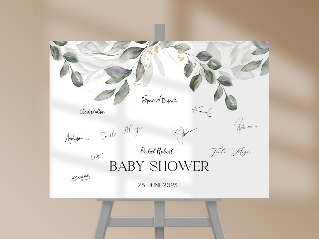 Gästebuch Alternativen für Baby Shower Leinwand, Poster - Boho Vintage AURELIA